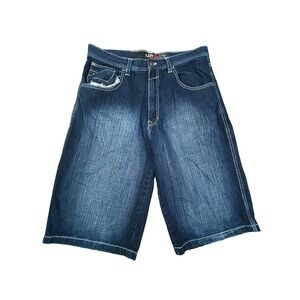 Vintage Lot 29 Denim Shorts Mens 36 Faded Dark Baggy Jorts Grunge Skater Loose